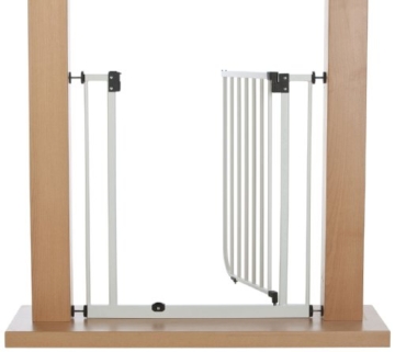 Impag Türschutzgitter Treppenschutzgitter 62 - 222 cm selbstschließend - zum Klemmen - ohne Bohren EasyStep + 20 Weiß - 
