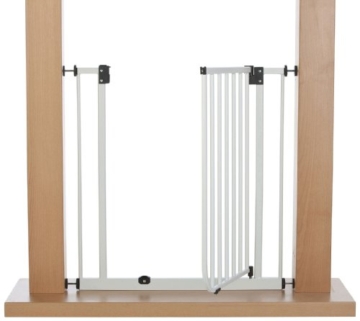 Impag Türschutzgitter Treppenschutzgitter 62 - 222 cm selbstschließend - zum Klemmen - ohne Bohren EasyStep + 20 Weiß - 