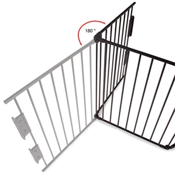 KIDUKU® Kaminschutzgitter Metall Laufgitter Laufstall Absperrgitter Türschutzgitter für Kinder-Sicherung, 310 cm Länge, schwarz - 