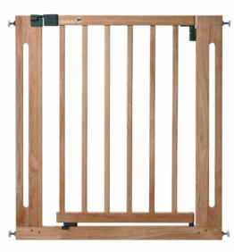 Safety 1st Easy Close Wood Treppenschutzgitter, mit Schwung schließbar, Türschutzgitter zum Klemmen, holz, bis 112 cm verlängerbar -