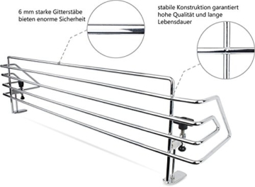 BOMI Herdschutzgitter MOWI Kinderschutzgitter zum Klemmen für alle Einbau Herdarten | aus Metall | ohne Bohren | 68 cm breit | Hochwertige Kindersicherheit am Herd - 3