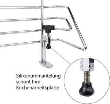 BOMI Herdschutzgitter MOWI Kinderschutzgitter zum Klemmen für alle Einbau Herdarten | aus Metall | ohne Bohren | 68 cm breit | Hochwertige Kindersicherheit am Herd - 4